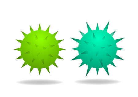 Isolated 3D Virus and Cancer cell on white, vector artのイラスト素材