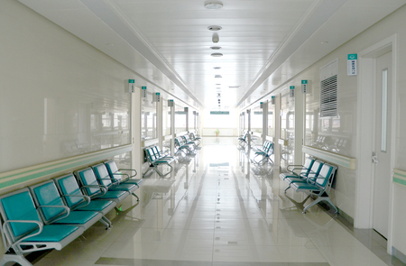 Seats in a hospital corridorのeditorial素材