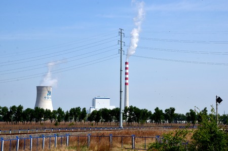 View of a power plant in Chinaのeditorial素材