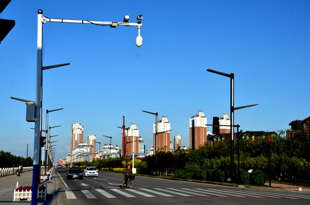 Street view of a city in Chinaのeditorial素材