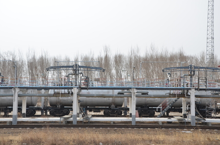View of tank cars travelingのeditorial素材