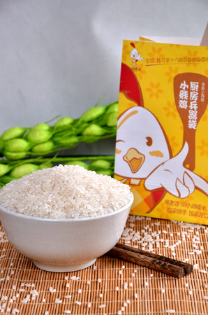 Close up to a bowl filled with riceのeditorial素材