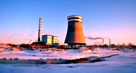 Snow in Northeast China power plantのeditorial素材