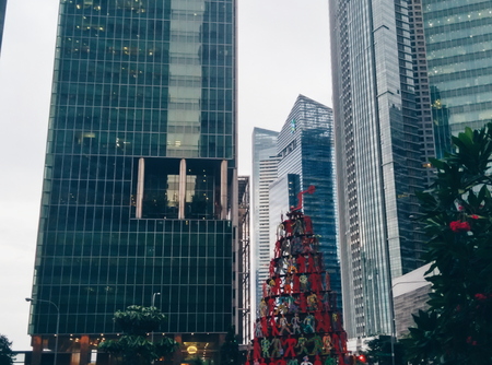 Office Buildings Near Raffles Placeのeditorial素材