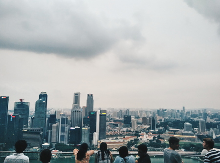 View from Marina Bay Sandsのeditorial素材