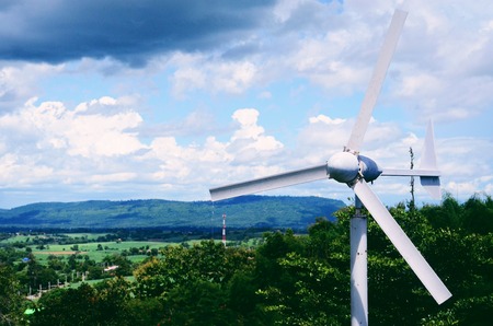 A Wind Turbine on a Wind Farmの写真素材