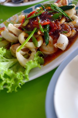 Stir fried squid with tamarind juiceの写真素材