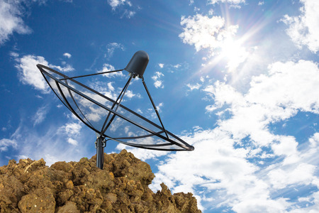 Satellite dish transmission dataの写真素材