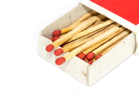 Matches on a white backgroundの写真素材