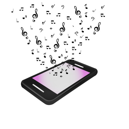 Mobile music phone vector illustrationのイラスト素材