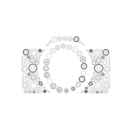 Illustration of an isolated gear with an iconのイラスト素材