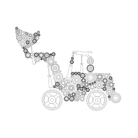 tractor. icon of tractor from gears. vector eps10のイラスト素材