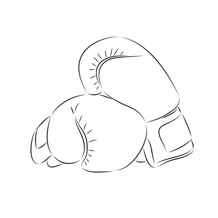 Doodle style boxing illustration in vector format.のイラスト素材