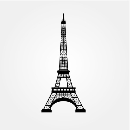 Eiffel tower front silhouette isolatedのイラスト素材