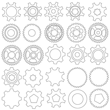 Cogwheels. Vector collectionのイラスト素材
