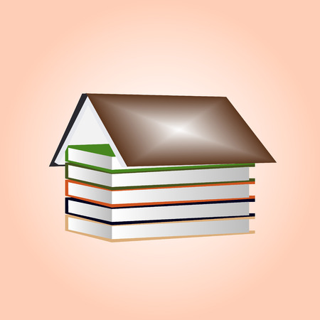House made of books - vector illustrationのイラスト素材