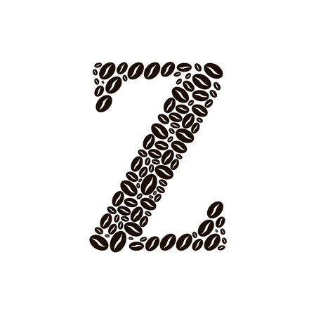 Letter Z made of coffee beans vector setのイラスト素材