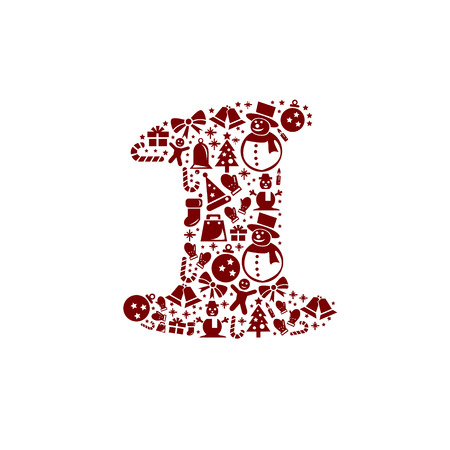 Christmas Number 1 on White Backgroundのイラスト素材