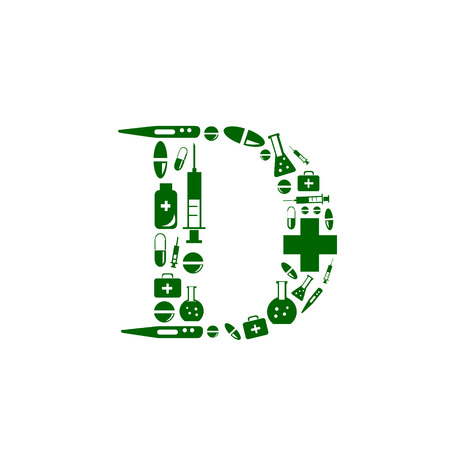 Abstract vector alphabet - D made from music notes - alphabet setのイラスト素材