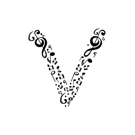 Christmas alphabet V on White Backgroundのイラスト素材