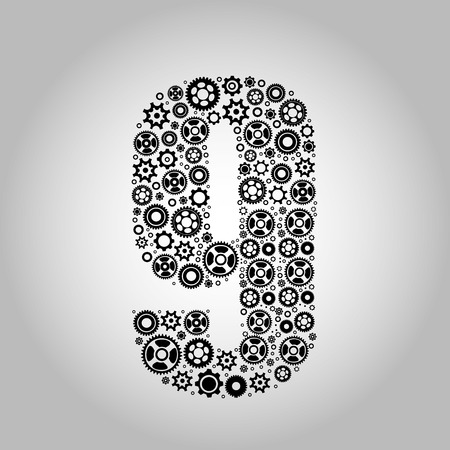 Medical font. alphabet made of medical pills. number 9のイラスト素材