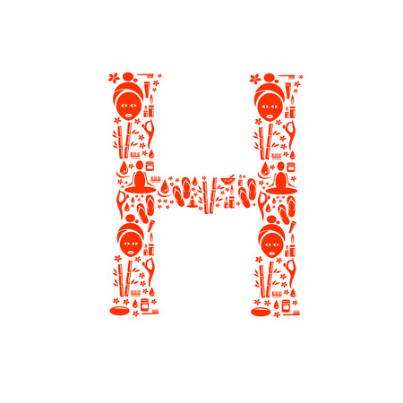 Abstract vector alphabet - H made from Icon Spa - alphabet set.のイラスト素材