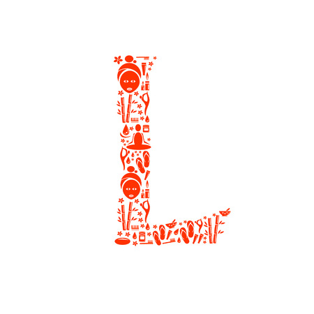 Abstract vector alphabet - L made from Icon Spa - alphabet set.のイラスト素材