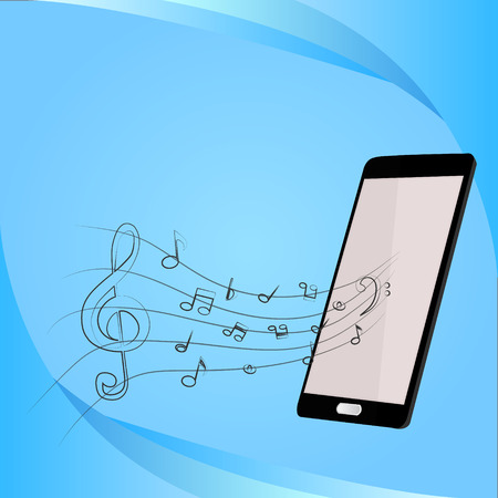 Mobile music phone vector illustrationのイラスト素材