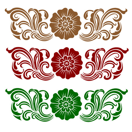 Line Thai art pattern vector illustrationのイラスト素材