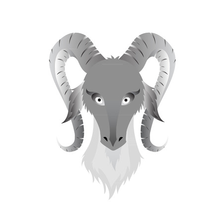 Vector image of an goats head on white backgroundのイラスト素材