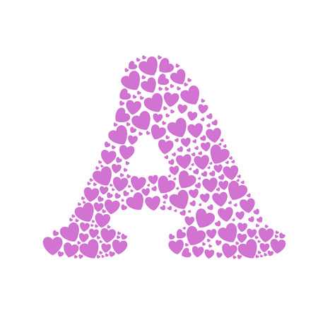 Alphabet A of hearts vector illustrationのイラスト素材