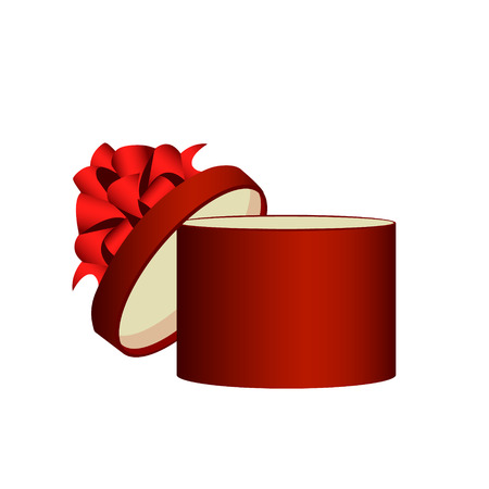 Gift box, ribbon and bow. Vector illustrationのイラスト素材