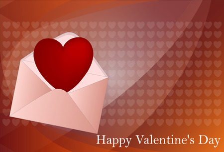 Envelope red heart valentine day, vector illustrationのイラスト素材
