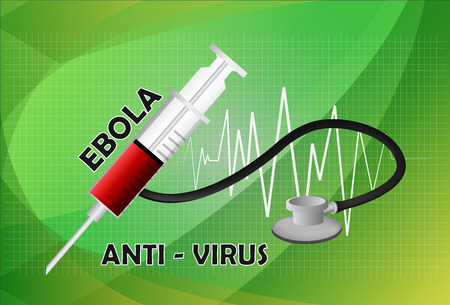 Syringe Ebola antivirus concept. Vector illustrationのイラスト素材