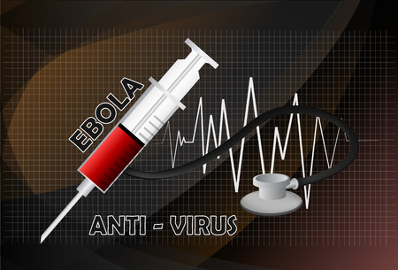 Syringe Ebola antivirus concept. Vector illustrationのイラスト素材