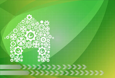 the house from gears. Vector illustrationのイラスト素材