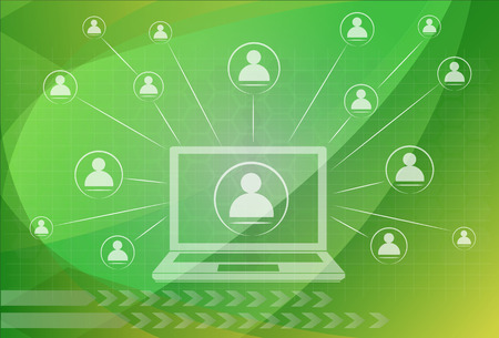 social network, communication in the global computer networksのイラスト素材