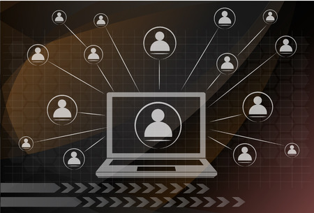 social network, communication in the global computer networksのイラスト素材