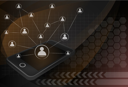 social network, communication in the global  smart phone networksのイラスト素材