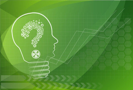 head of a manikin with a question mark inside it, concept of questions and doubtsのイラスト素材