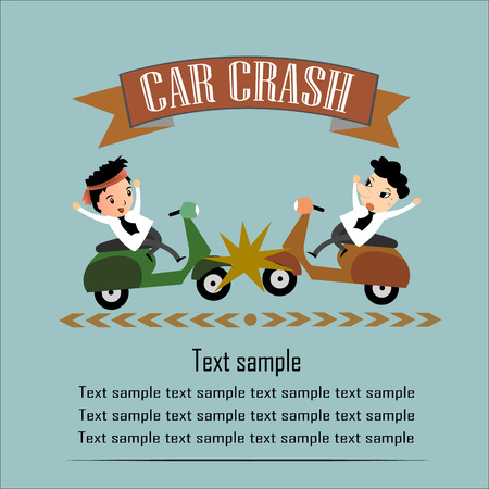 Motorcycle Accident Vector Illustrationのイラスト素材