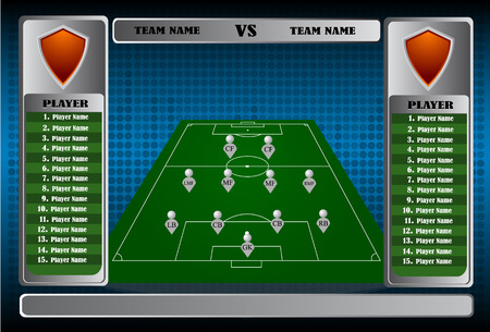 soccer playing field with strategy elements. Vector illustration.のイラスト素材