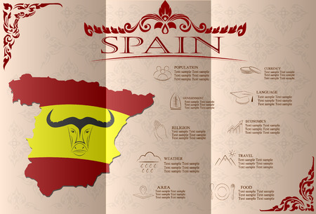 Spain  infographics, statistical data, sights. Vector illustrationのイラスト素材