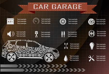 Car service, repair Infographics. Vector illustrationのイラスト素材