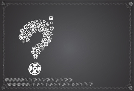Abstract image with question mark made of gearsのイラスト素材