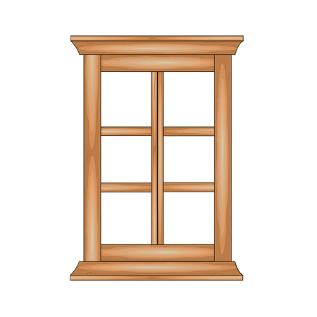 Wooden  window. Vector illustration.のイラスト素材