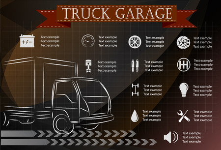 Truck service, repair Infographics. vector illustrationのイラスト素材