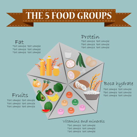 THE 5 FOOD GROUPSのイラスト素材