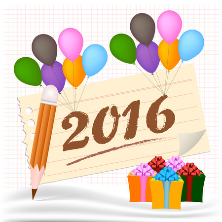 Happy new year 2016,vectorのイラスト素材