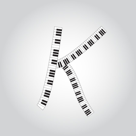 Abstract vector alphabet -  K  made from  piano - alphabet setのイラスト素材